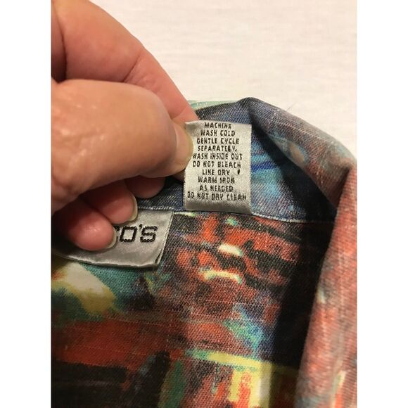 Chico’s Art To Wear Jacket Women's Size 1 (Med-8) Earth Tones Retro Denim Style - Picture 5 of 8